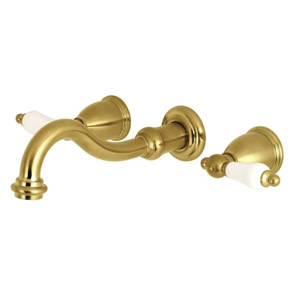 Roman Tub Faucet, Brushed Brass, Wall Mount